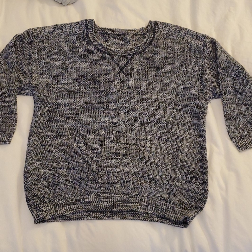 *3 for $12* 3/4 Sleeve navy and white sweater